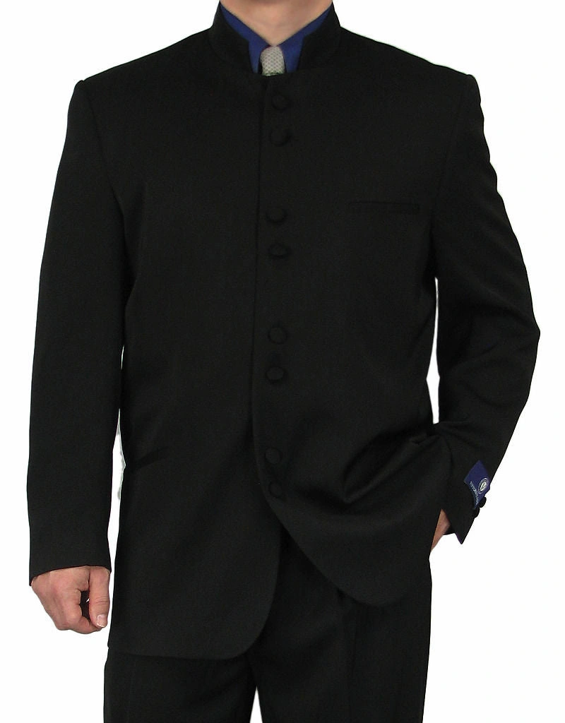 Black Chinese Collar Suit for Wedding Milano 5905